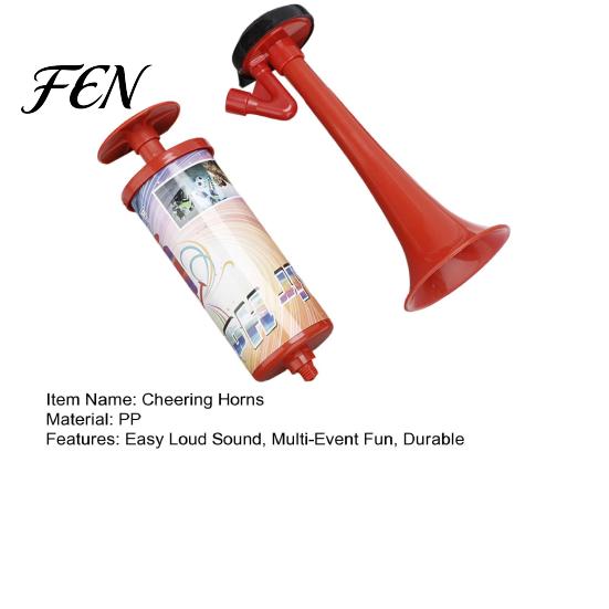Sports Event Horn Large Cheering for Soccer Game, Fan Air Outdoor Stadium, Hand Pump Megaphone Noise Maker Team Party Festival Durable Plastic