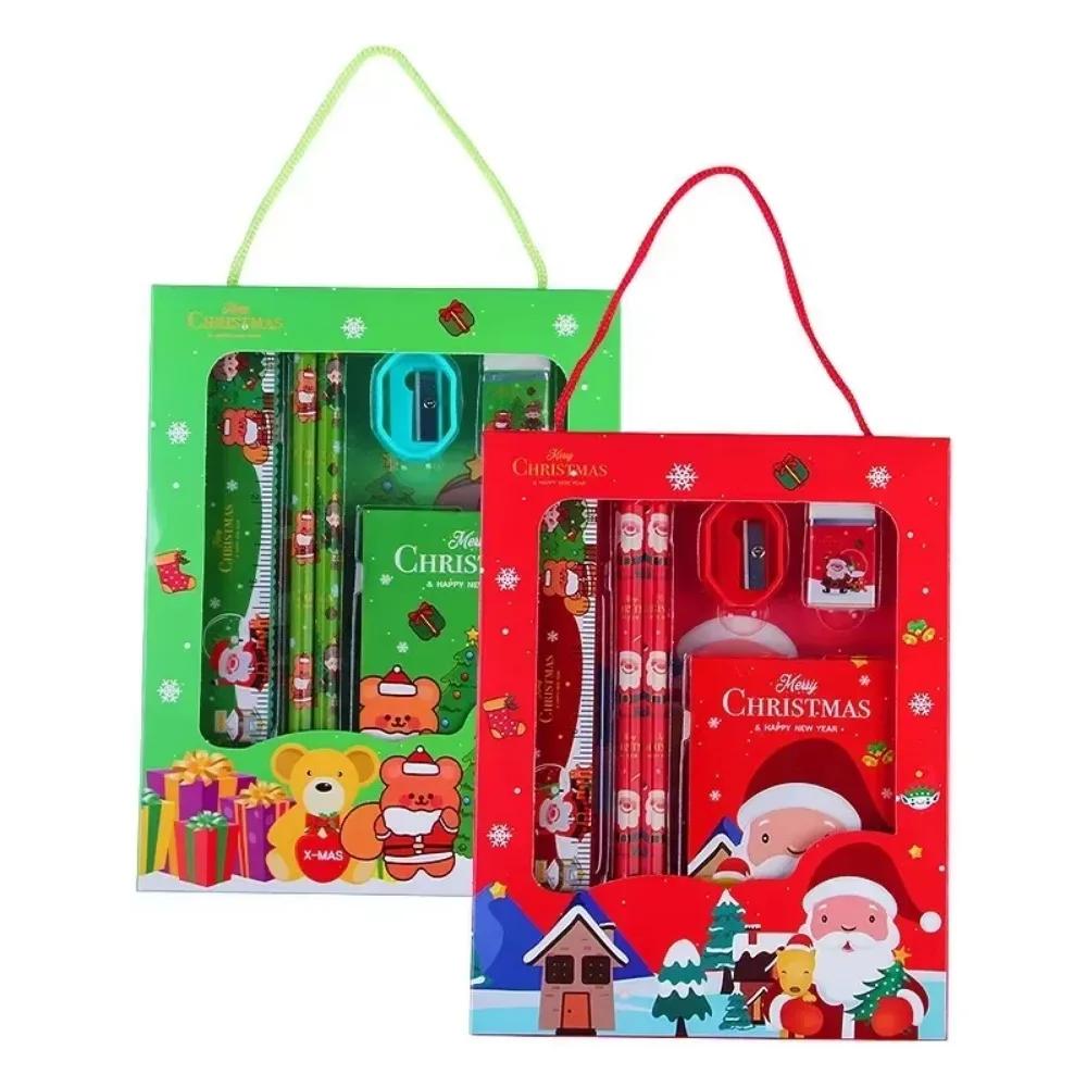 The Study Set Gift Given By Santa Claus Pencil Stationery Set Children Student Office Supplies Kawaii Prize Birthday New Year