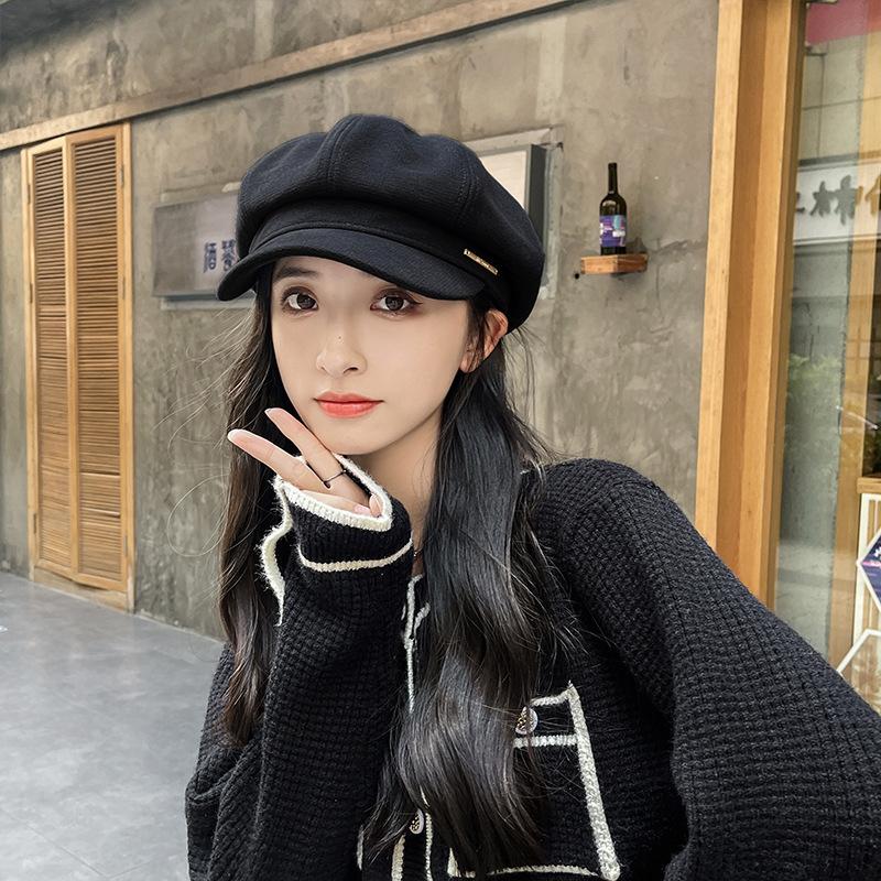 Ретро Универсальный Шерстяной Берет Подчеркивающий Лицо Утиный Язычок Восьмиугольная Шляпа Детская Теплая Ветрозащитная Шляпа Газетчика