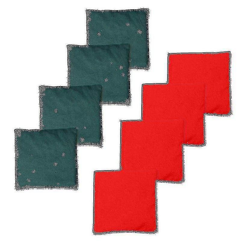 8pcs Weather Resistant Cornhole Bean Bags Set - 4* Red Sandbags 4* Green Sandbags A