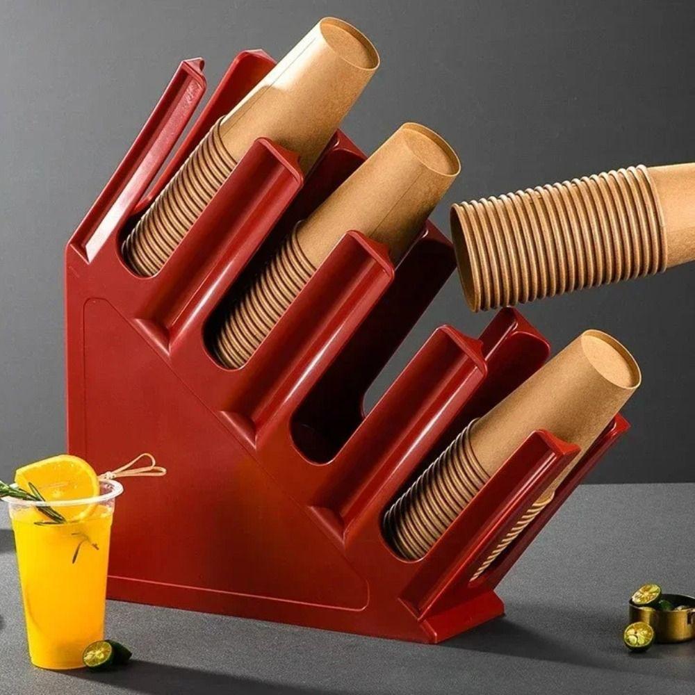 Plastic Storage Rack Coffee Shop Cup Holder 4 Layers Paper Cup Bracket  Refrigerator