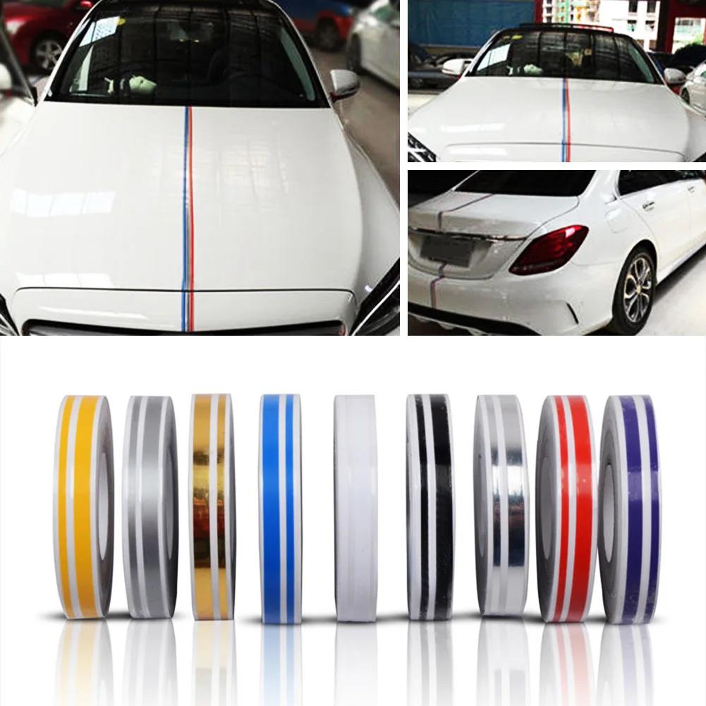 9,8 м 1 рулон Полосатая Pin Stripe Steamline Двухлинейная лента Наклейка на кузов автомобиля Виниловая наклейка Декор автомобиля Инструменты для стайлинга Многоцветная
