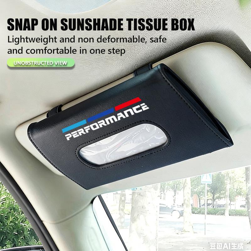 UKK30 Car Tissue Box Sun Visor Type Block Hanging Napkin Holder Paper Rack For BMW M M2 M3 M4 M5 M6 E46 E90 E60 F30 E39 X1 X3 X4 X5
