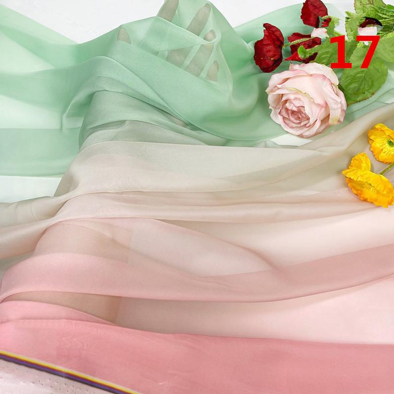 2M Ткань шифон градиентного цвета радуги в древнем стиле 30D органза тюль для DIY ханьфу свадебного платья сценического декора