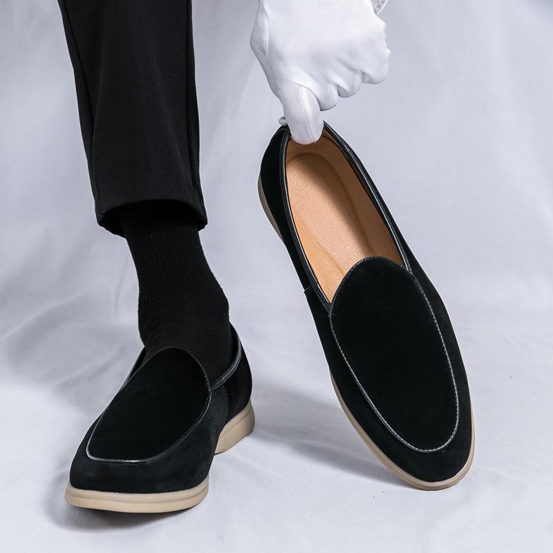 Фабричная прямая продажа 2025 весна и осень экспортная высокая версия LP мягкая подошва повседневная Гаобан кожаная мужская обувь универсальные лоферы