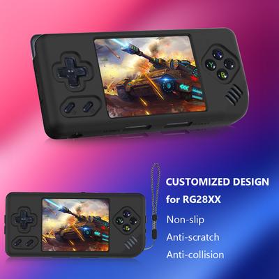 Силиконовый защитный чехол для портативной игровой консоли ANBERNIC RG28XX 2,83 дюйма, мягкий чехол-скин с ремешком, защита от падений и царапин