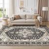 Washable Area Rug 9x12: Vintage Non-Slip Stain Resistant for Living Room, Soft Large Carpet for Bedroom Dining Room Home Office(
