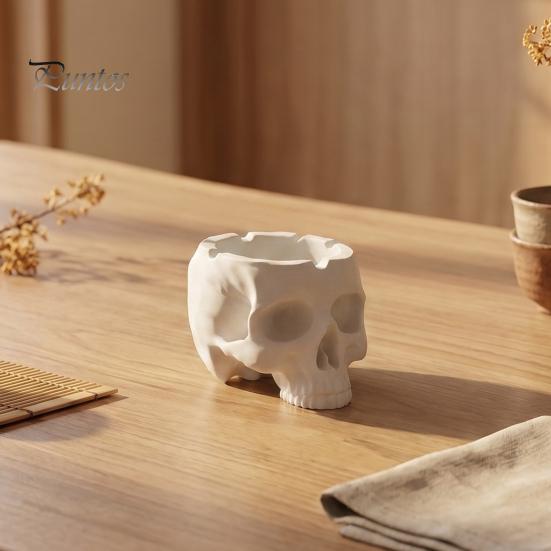 Уникальный контейнер для хранения, 3D-печатный горшок-череп, Маленький горшок для кактуса, Хэллоуин, Готический темный стиль, Настольный аксессуар, Держатель для ручек в виде головы, Органайзер