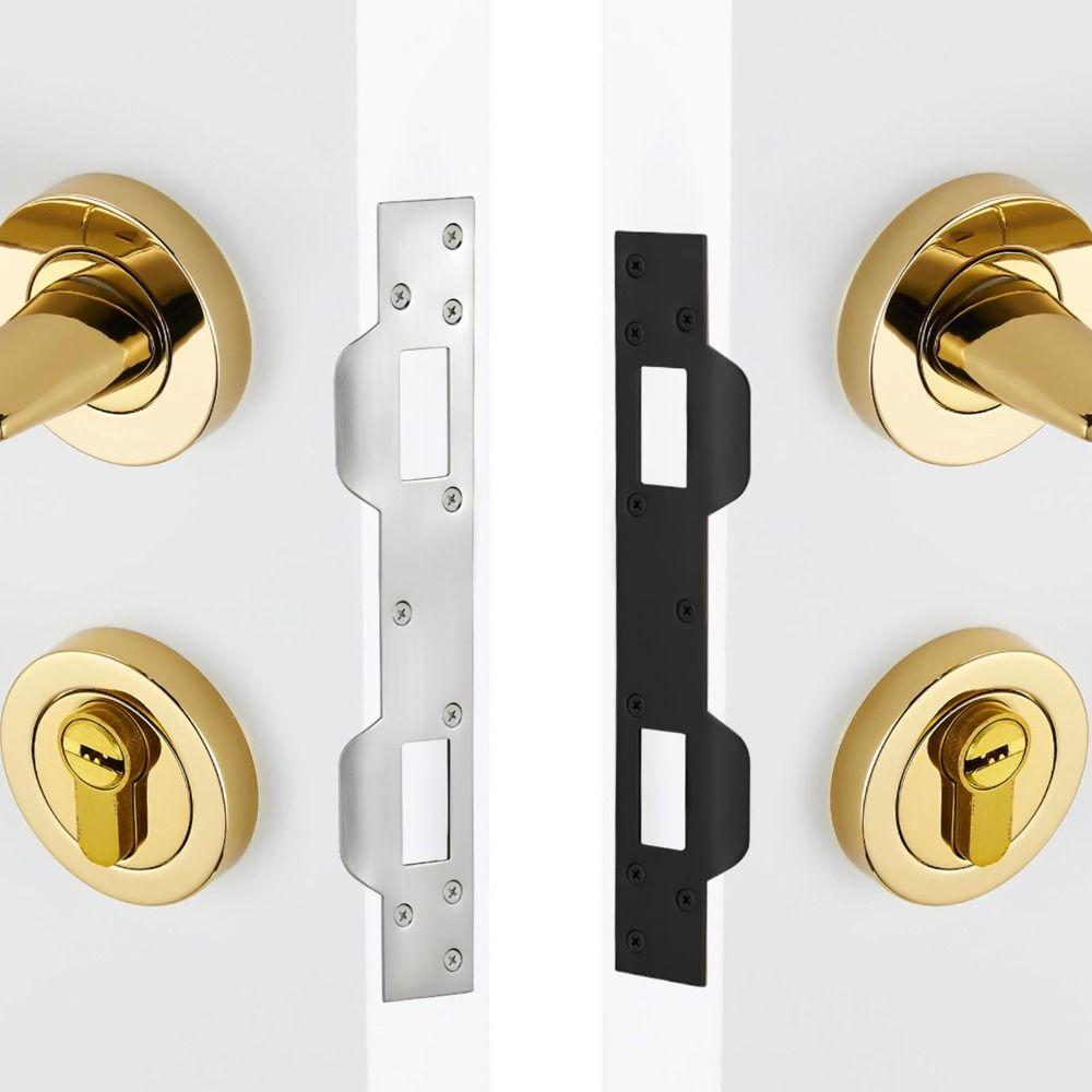 Metal Door Strike Plate Rustproof Security Front Door Security Devices Reinforcement Plate with 5-1/2 Inch Hole