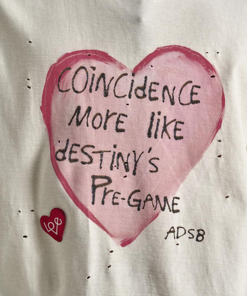 ADSB ANDERSSON BELL Unisex Heart Message T-Shirt Atb1251U(Ecru)