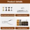 360Pcs Leather Rivets Kit 4 Colors Double Cap Rivets W/ 4 Setting Tools DIY Accessories Buckles for Decorating Leather Jackets