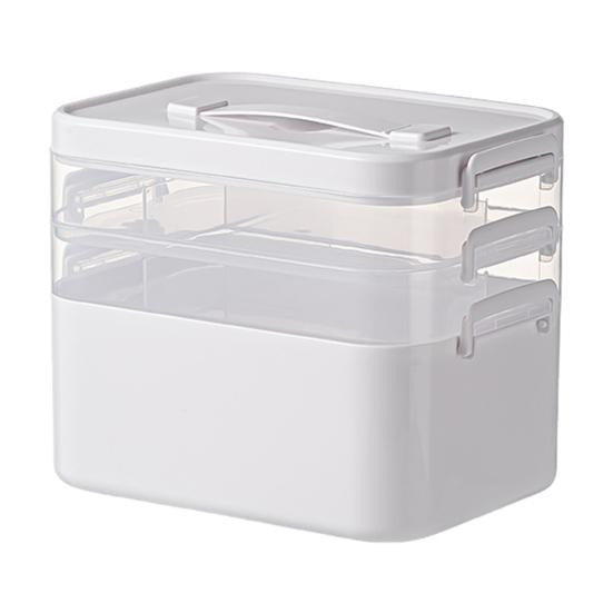 Портативный ящик для хранения лекарств, органайзер для таблеток, большая емкость, многослойный дизайн, прозрачный футляр для лекарств с ручкой