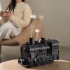 Compact Humidifiers for Desk Vintage Steam Train Aroma Diffuser, 300ml Ultrasonic Cool Mist Humidifier with Dual Essential Oil Vaporizer Relaxation