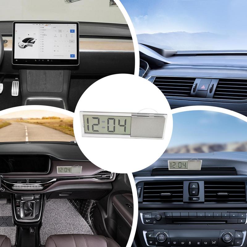 Автомобильные часы на присоске, цифровые часы с температурой, работающие на батарейках, автомобильные часы с точным отображением температуры в автомобиле