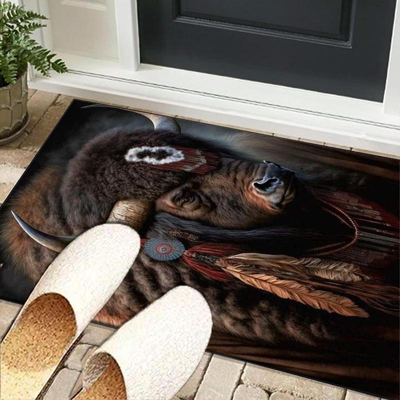 Cow In Flower Field Office Rug Chair Mat, Entryway Carpet, Suitable for Front Door, Bedroom, Living Room, Desk, Holiday Gift