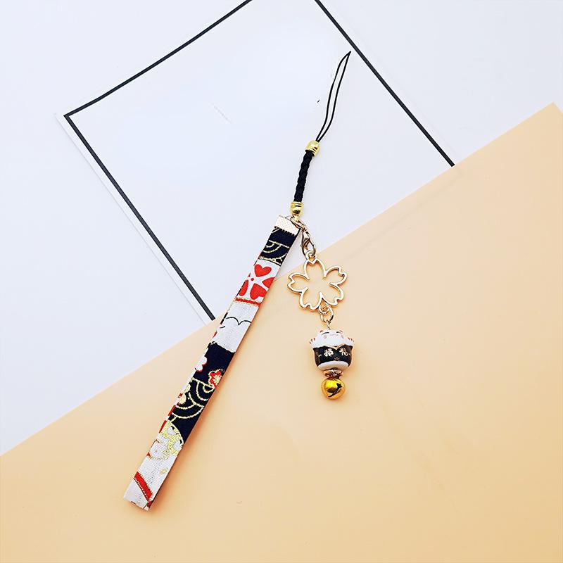 Kawaii ремни для мобильного телефона, очаровательный брелок Lucky Cat, ремешок для iPhone, короткий ремешок для мобильного телефона, веревочные ремешки, милый мобильный кулон