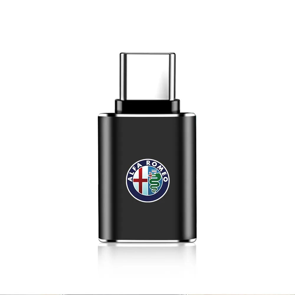Hub Caps Hub Caps Car Type-C To USB Adapter Fast Charging Connector For Alfa Romeo 159 Giulietta Mito 147 Stelvio Giulia Stelvio YKLMN1