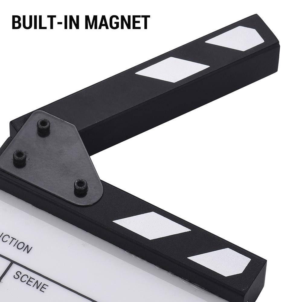 Compact Size Acrylic Clapboard Dry Erase TV Film Movie Director Cut Action Scene Clapper Board Slate Film Director Clapperboard