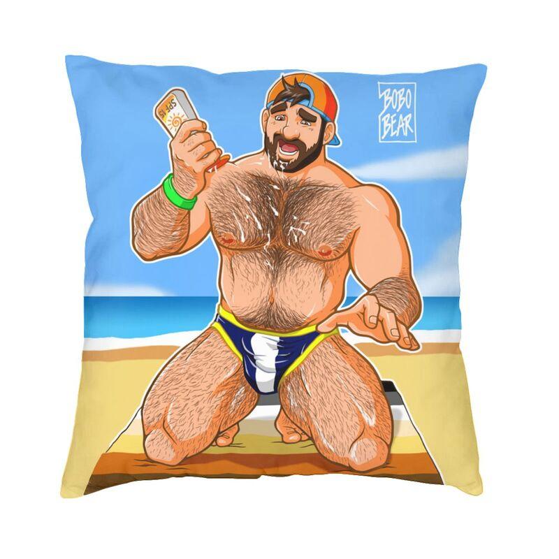 Gay Pride Adam And Ben Like To Play Pillow Living Room Decor Bobo Bear Lgbt Art Cushion Decoration Salon Square Pillowcase