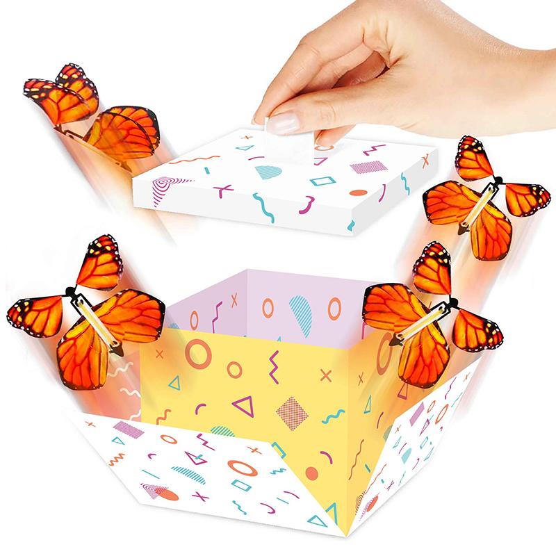 Surprise Flying Butterfly Explosive Gift Box Box Birthday Party Graduation Ceremony Year Blessing Easy Installation 2024