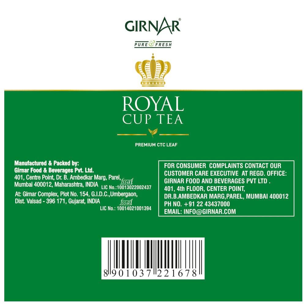 Girnar Royal Cup Tea 1kg Pouch Premium Assam Loose Leaf Vegan Morning Brew Full-Bodied Aroma