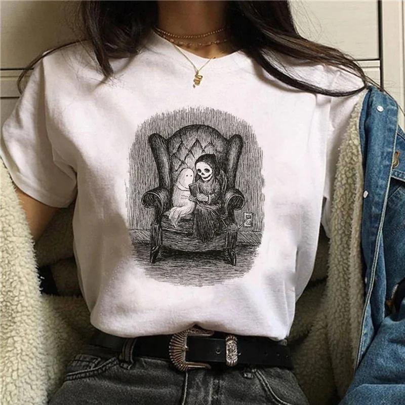 Clothes 90s Halloween Witch Style Trend Short Sleeve Womens Tshirt Plus Size Print Top Graphic Aesthetic Women