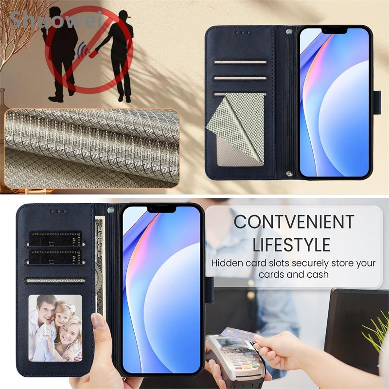 For OPPO A5 A5i A5X A15 A15S A35 A54 A55 A55S A74 A94 A95 Pro 2020 2021 4G 5G Flip Leather wallet Case Protection Card Holder Cover