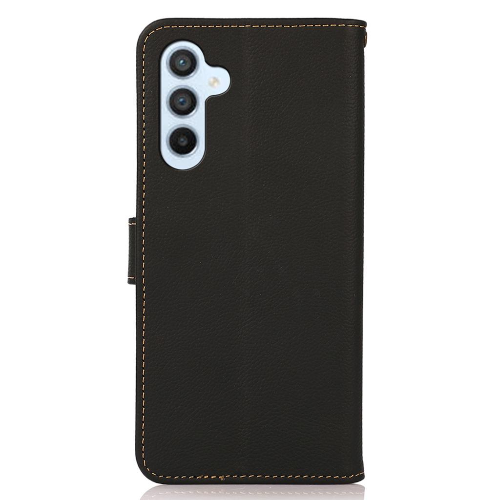 KHAZNEH For Samsung Galaxy A34 5G Phone Stand Case Wallet Genuine Cow Leather RFID Blocking Cover