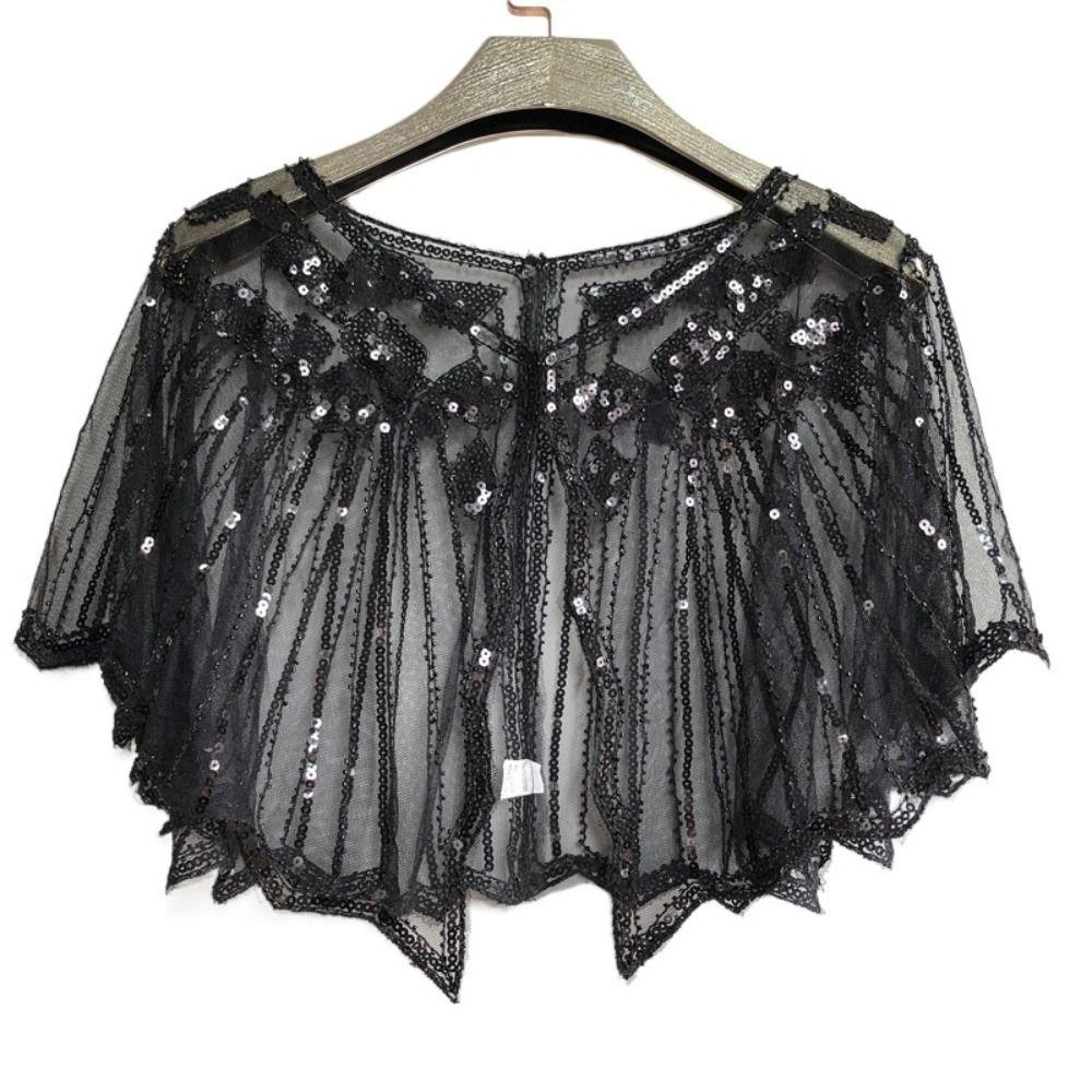 Evening Dress Accessories Sequins Shawl Wraps Party Evening Cape Elegant Ladies Flapper Cover Up