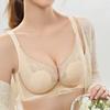 Sexy Lace Underwear for Women, Memory Wire Gathered Upper Breast Collection Bra Rabbit Ears Crystal Cup Breathable Bra