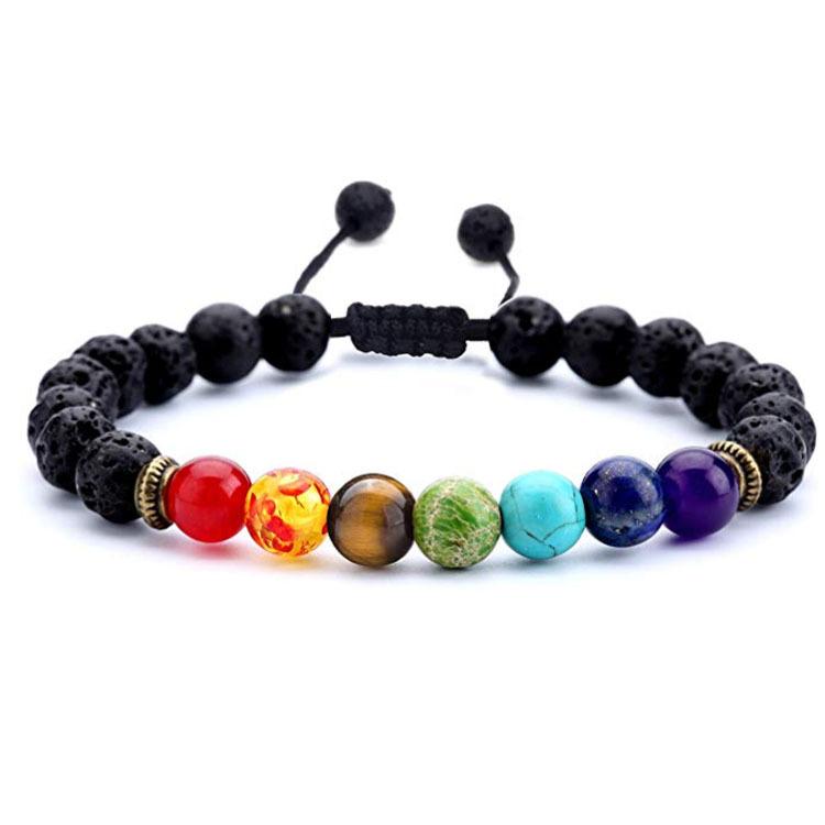 1 Pc Personalized Fashion Men's Non Fading Tiger Eye Woven Yoga Wheel Bead Bracelet Ornaments
