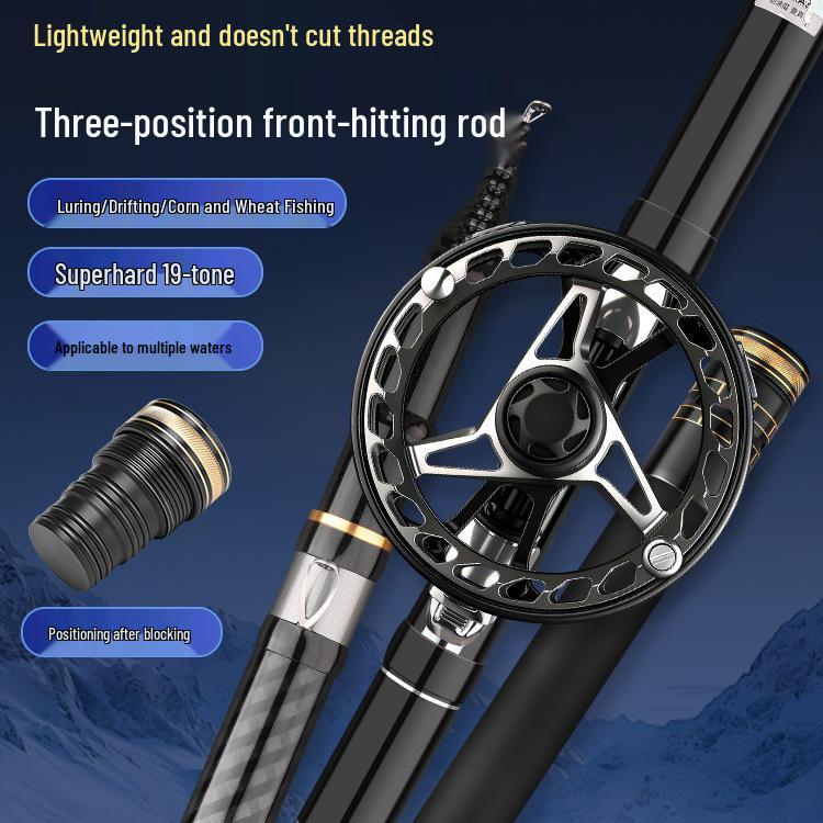 Super Hard 19-Tune Fishing Rod - Wheat & Corn Design, No-Cut Front-Casting, Lightweight Multi-Position Hand Rod Combo.
