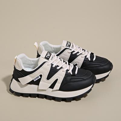 Мода 2024 Осень Женские Толстая подошва Корейская версия Мягкая подошва Повседневные Нескользящие Спортивная обувь