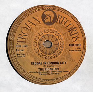7inch Record PIONEERS Reggae In London City TRO9090 Trojan Records 1986 UK Reggae Ska Dub Used
