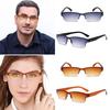 Retro Ultra-light Resin Eyeglasses Reading Glasses Rectangular Half-frame Unisex Double-focus Two-color