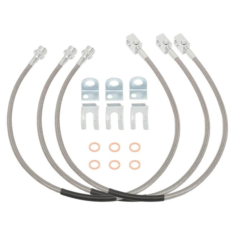 1 Set 89715 Front And Rear Extended Stainless Brake Lines For Jeep For Wrangler TJ YJ 1987-2006 Off Road Conditions