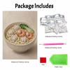 Pearl and Diamond Painting Art Kit DIY Gemstone Beading Craft Kit Shrimp Noodle Soup Bowl Home Wall Decoration