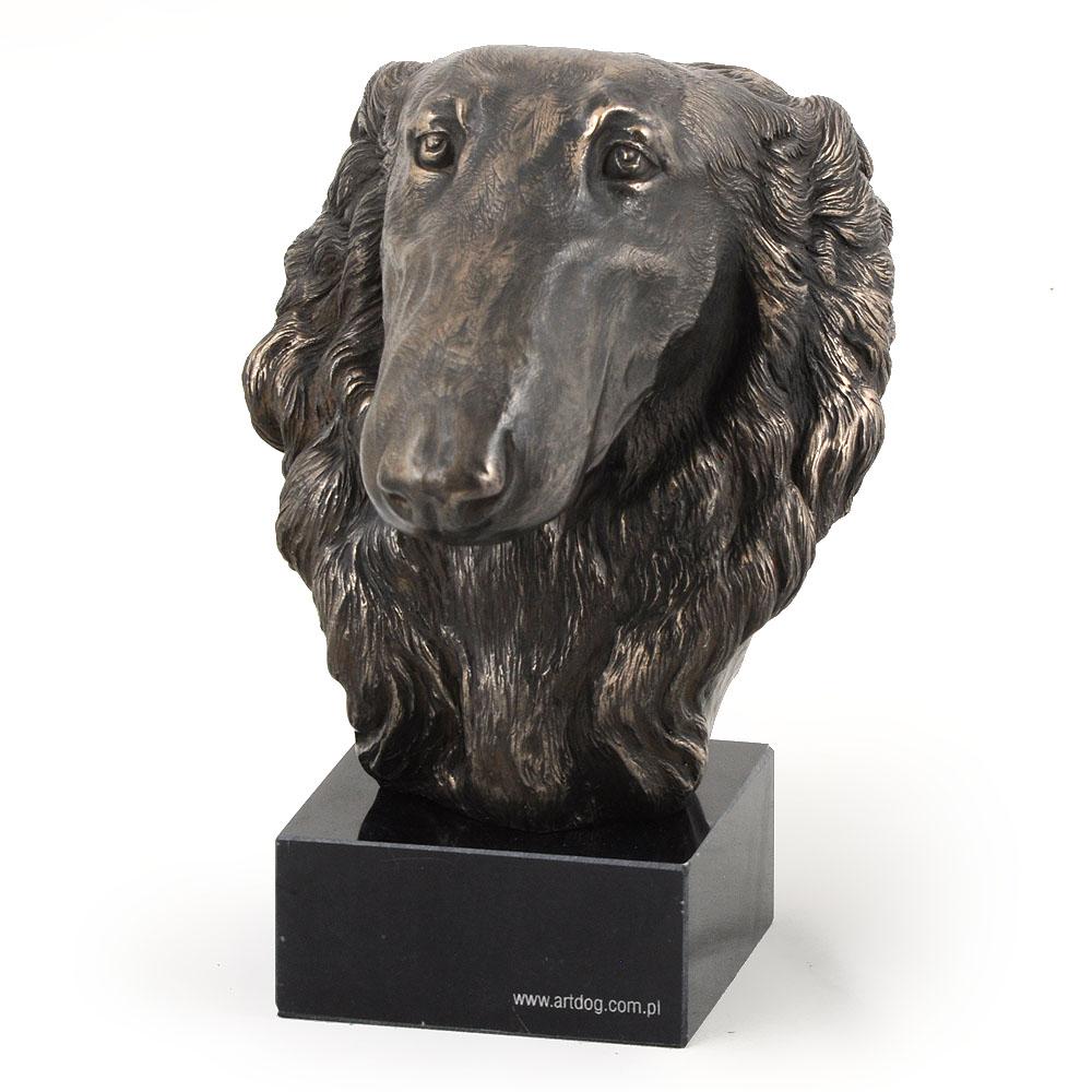 Chart Rosyjski Borzoj, Borzoi, Barzoi - Statuetka Psa, Popiersie Na Kamiennej Podstawie, Rzeźba, Trofeum Na Wystawę Psów Marki Art-Dog