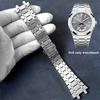 Ремешок для часов из нержавеющей стали 316L Для AP 15400 Audemars Piguet Royal Oak GA2100 2110 Браслеты Серебристый водонепроницаемый 21 мм 26 мм