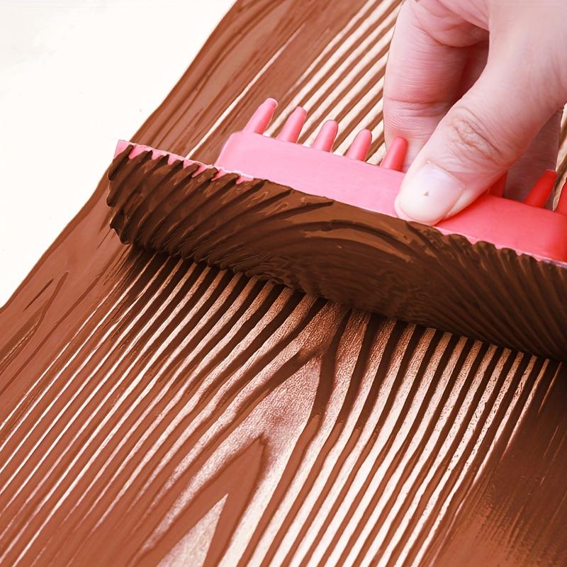 4 шт./комплект DIY Резиновый валик-кисть с имитацией древесной текстуры - Инструмент для тиснения и покраски для декора стен и домашнего искусства
