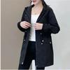 Women's Spring and Fall Medium-length Thin Section Casual Hooded Windbreaker Jacket
