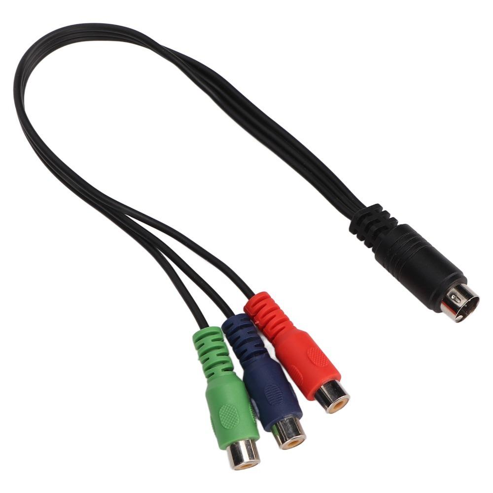 Plug and Play Кабель MINI DIN 9 Pin на 3 RCA 11,8 дюйма MINI DIN 9 Pin Папа на 3 RCA Мама Адаптер RGB Видео Кабель RGB Подключение