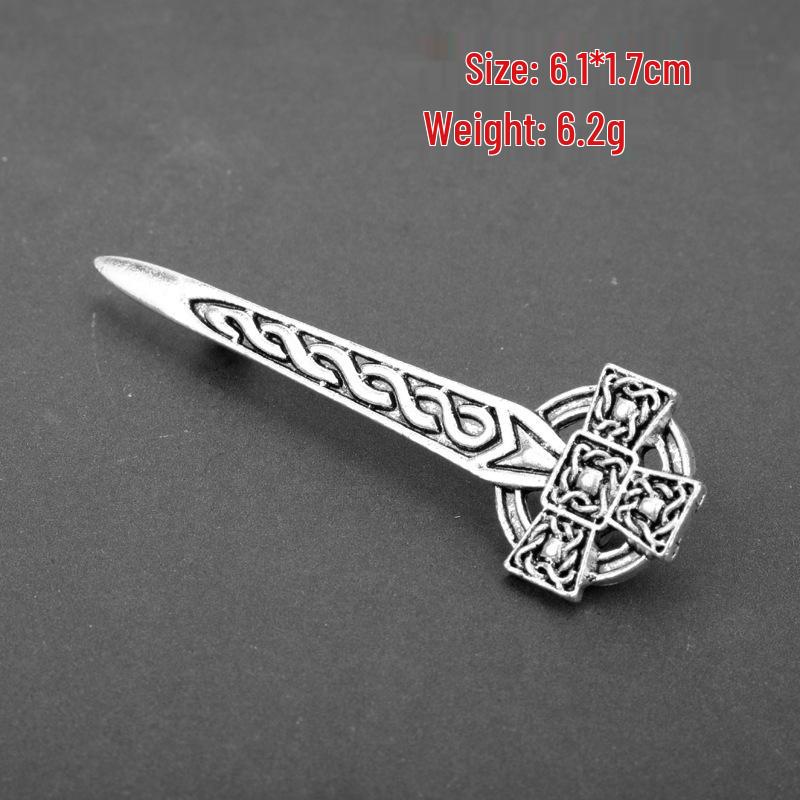 Scottish Thistle Celtic Knot Brooch Pin