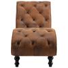 Chaise Lounge in Brown Suede Look Faux Leather