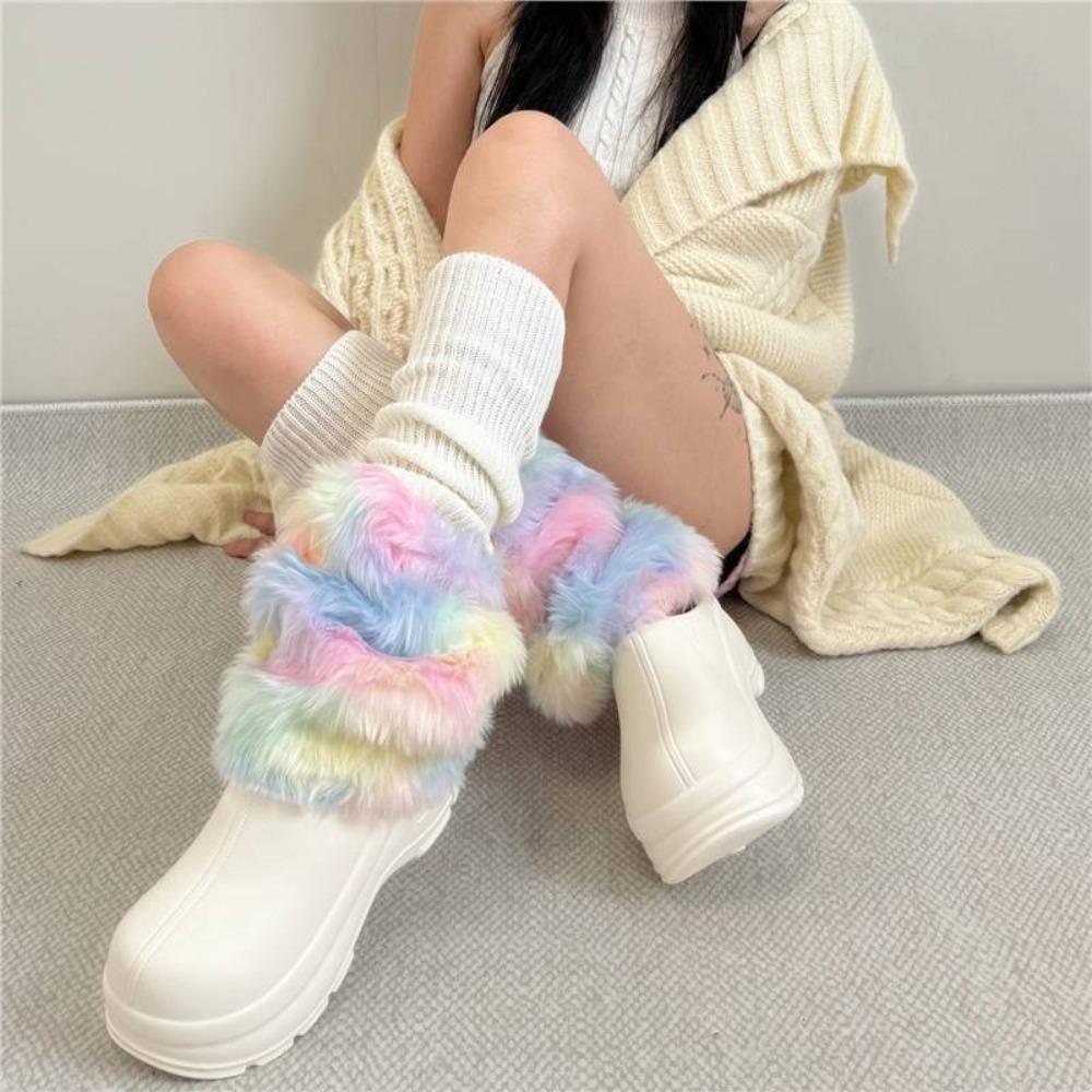 Warm Plush Fluffy Boots Cover Y2K Leggings Leg Warmer New Pile Socks  Gift