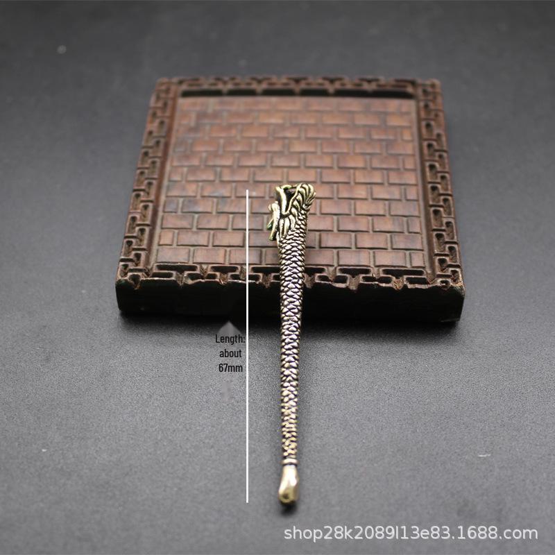 Ложка-прорезыватель для ушей из латуни Lotus Ruyi - брелок-подвеска из чистой меди