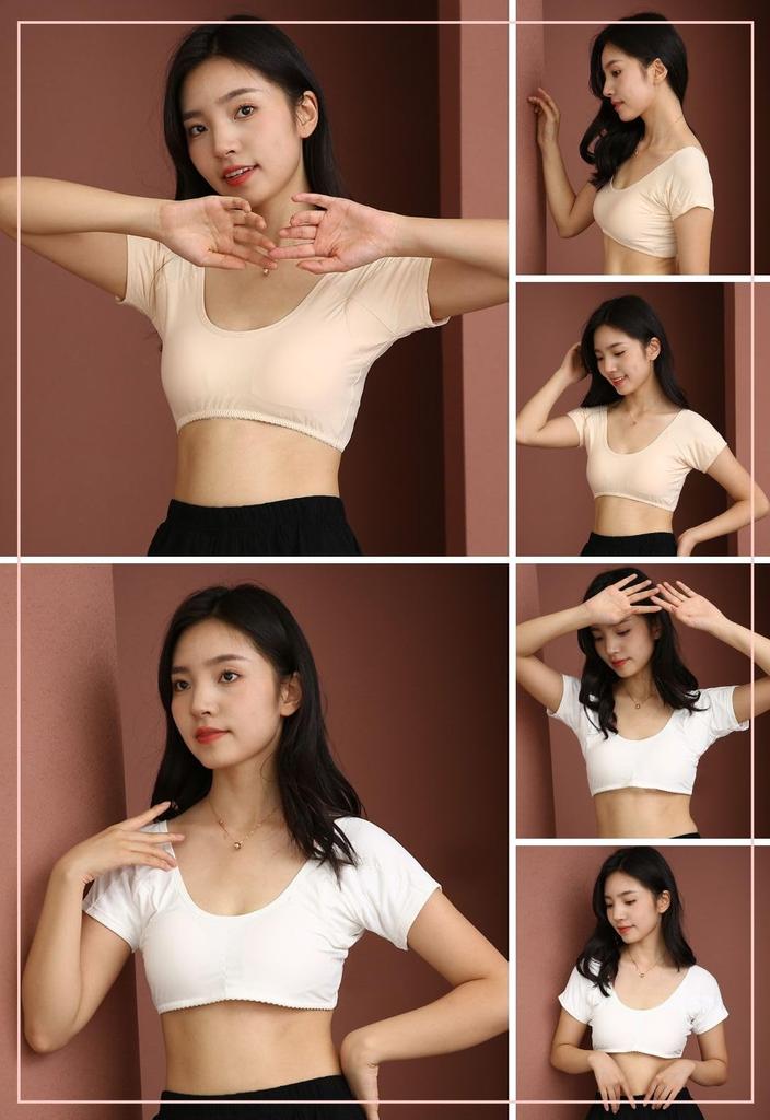 Kanaelun с нагрудными накладками от пота и накладками от пота для тела и подмышек. Идеально подходит для повседневной носки, беспроводной и женский набор из 2 футболок.