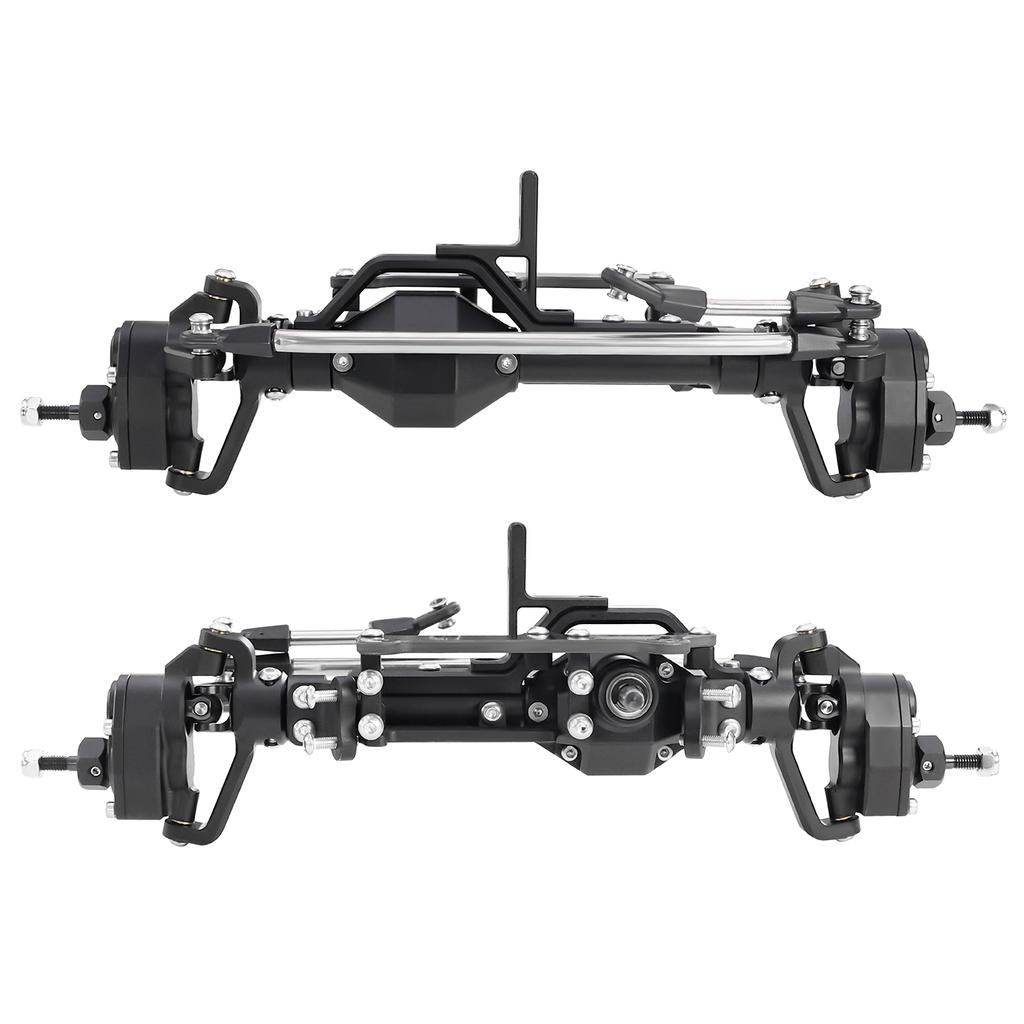 LCG Heavy Aluminum Front Rear Portal Axle Set+Brass Knuckles 50° 4WS for 1/10 RC Crawler Axial Capra 1.9 Chassis