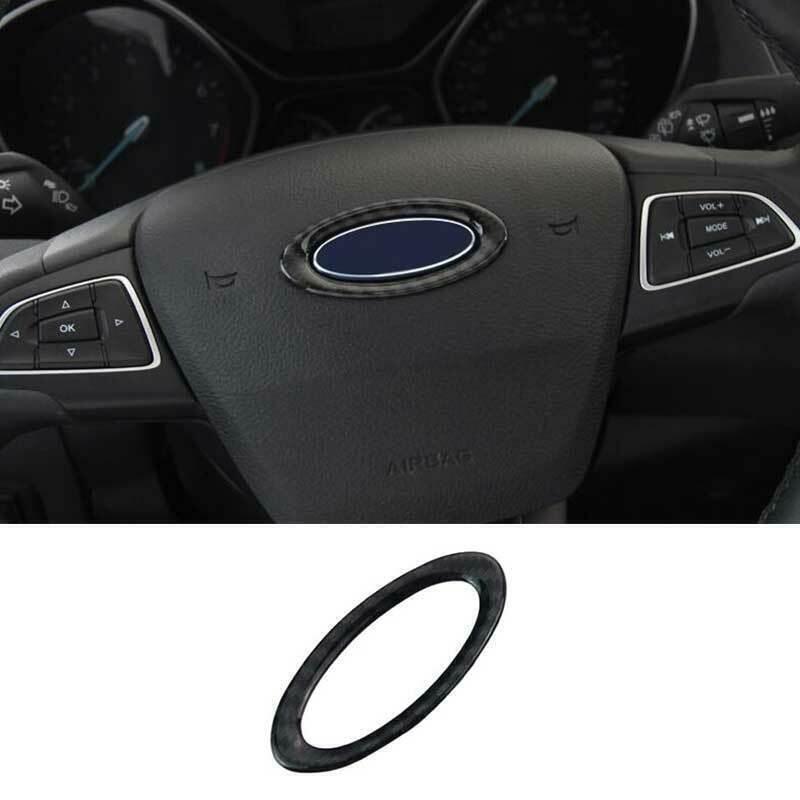 Steel Carbon Fiber Steering Wheel Ring Sticker Cover Trim For Ford Focus 12-2018