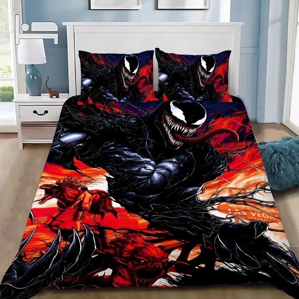 3D Print Venom Bed Linen Set King Queen Double Full Twin Single Size Venom Duvet Cover Set